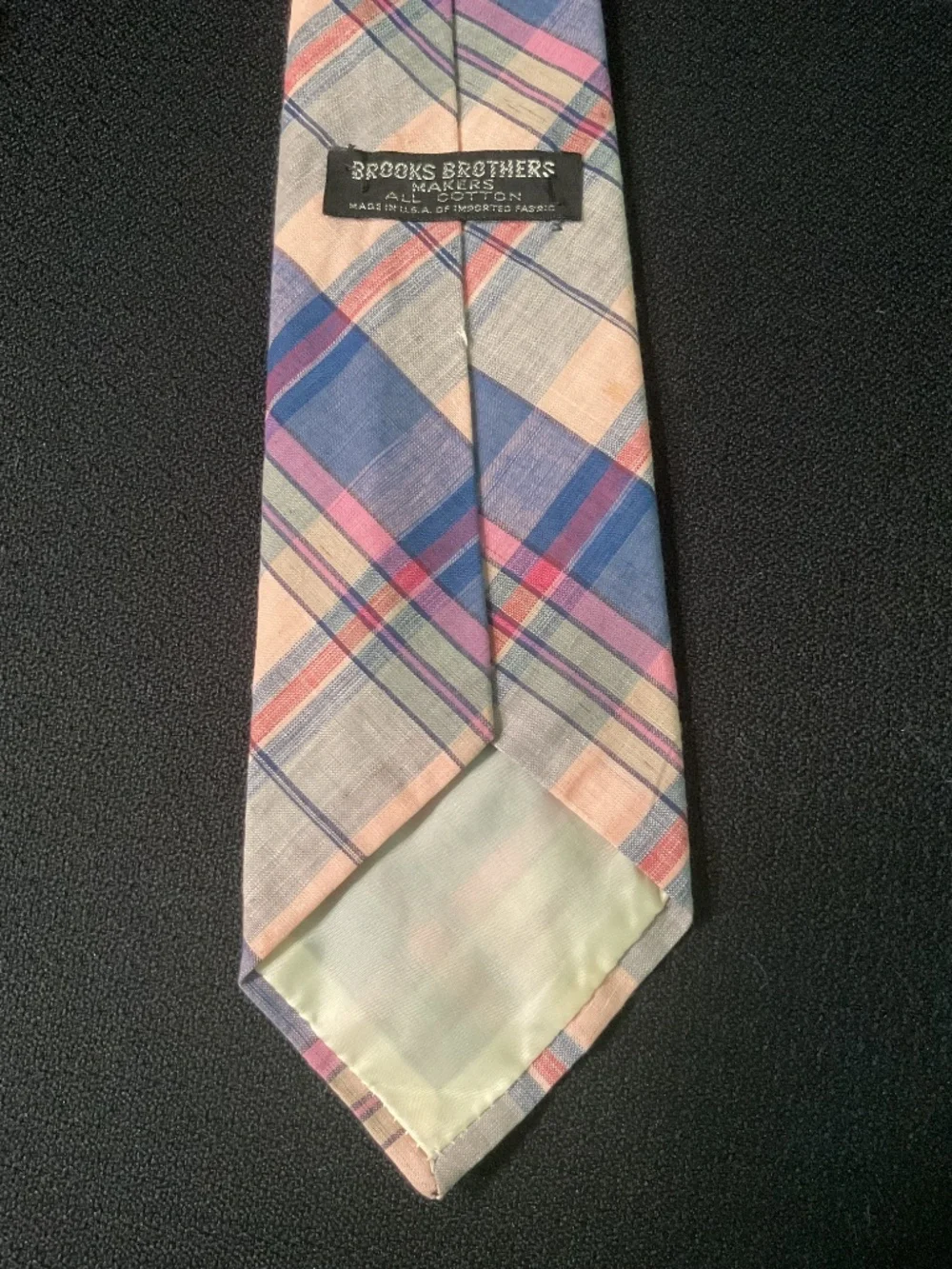 VTG Brooks Brothers 100% Cotton Madras Tie